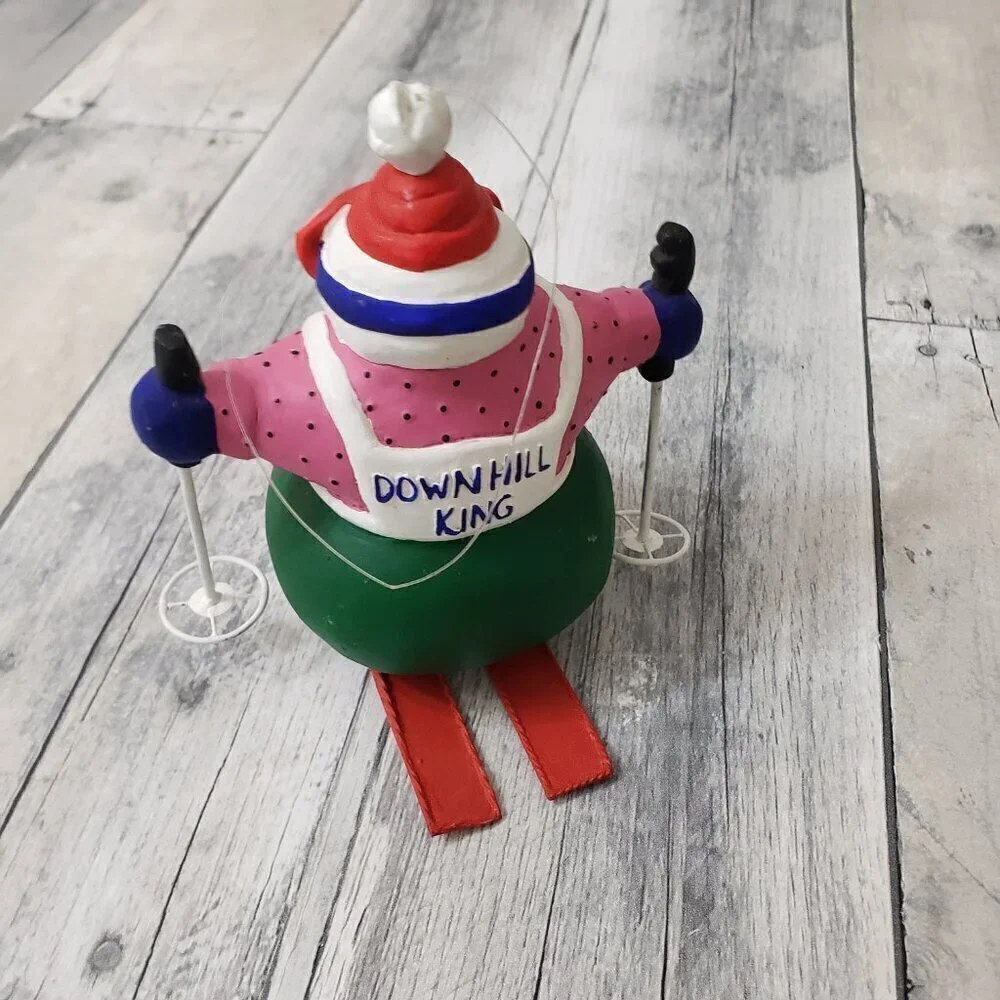 Department 56 Snowman Christmas Ornaments Santa, Mistletoe and Downhill Skier